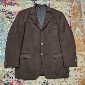 F.R. Tripler & Co. Blazer Suit Jacket Brown Size 42 R Lana Lux Sport Coat